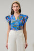 Sunlit Floral Ema Ruffle Top